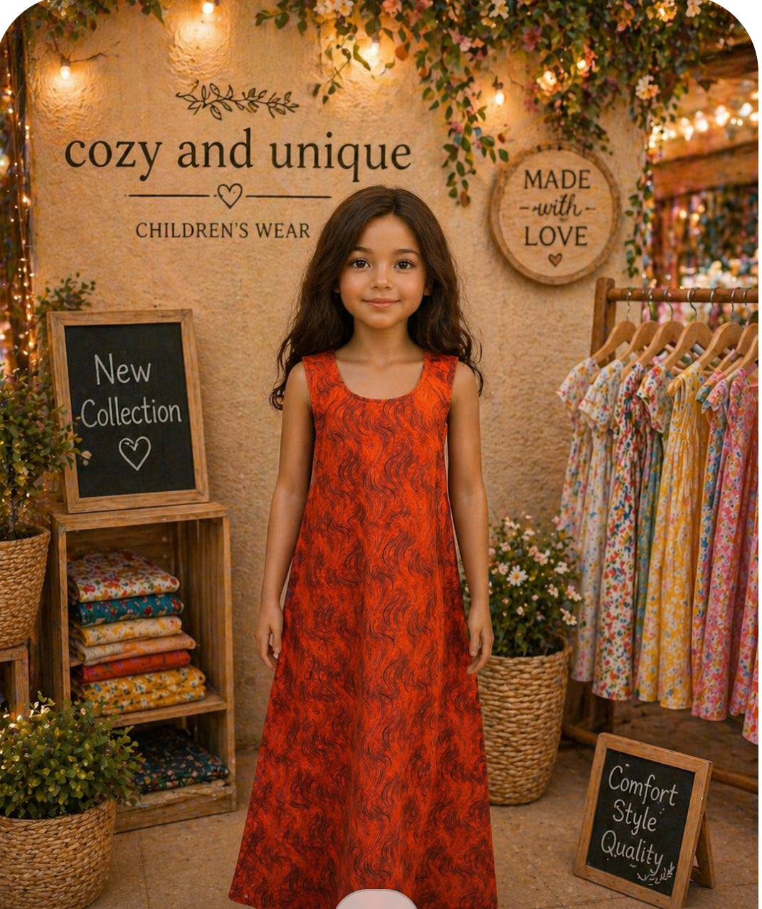 Red and Black Paint Brush Dress