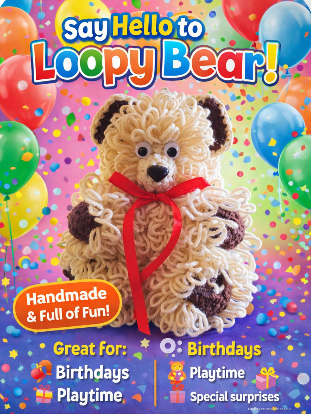 Special Edition White and brown Loopy Bear