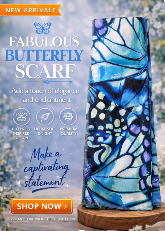 Blue Butterfly Scarf