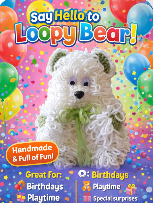 Special Edition White and Green Loopy Bear