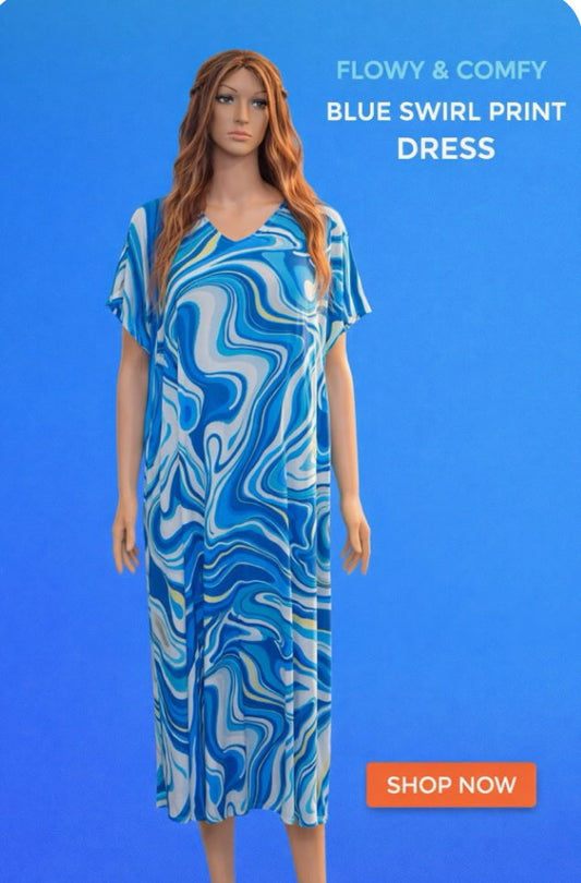 Blue yellow teal swirl